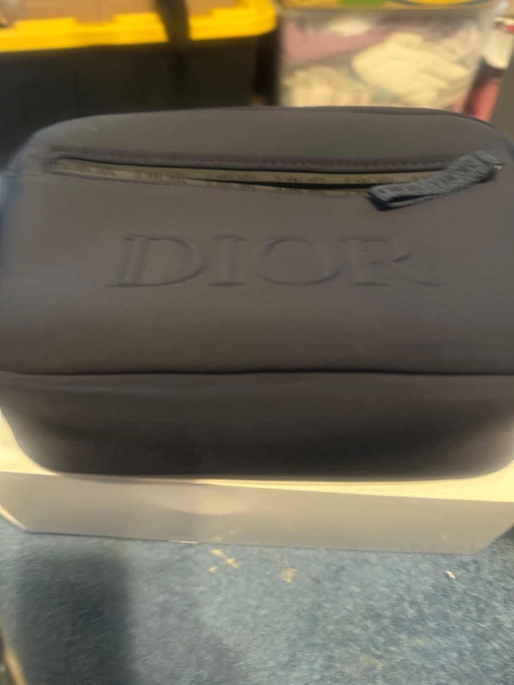 Dior  Black Embossed Toiletry Pouch - Picture 2 of 12